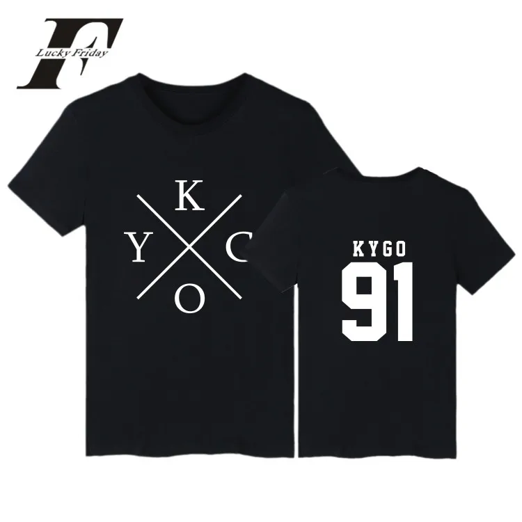 LUCKYFRIDAYF Мужская хлопковая футболка с логотипом DJ Kygo Повседневная коротким