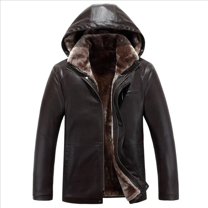 Мужская куртка среднего возраста, Мужская овечья кожа, пальто с меховым воротником, Мужская меховая длинная плюшевая толстая верхняя одежда, зимняя куртка, мужское теплое пальто