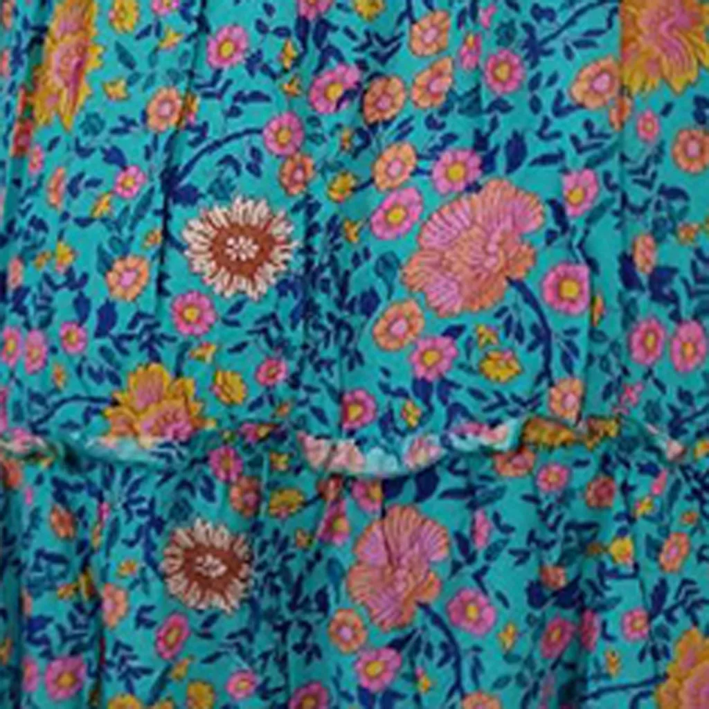 Богемное Стильное женское летнее платье Vestidos с цветочным принтом на тонких
