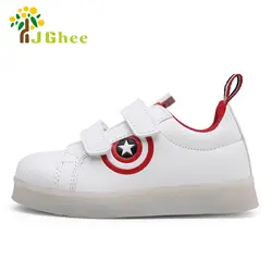 J Ghee масло Новый зарядка через USB обувь для детей светящиеся Спортивная обувь LED Спортивная обувь свет Обувь для мальчиков обувь для девочек