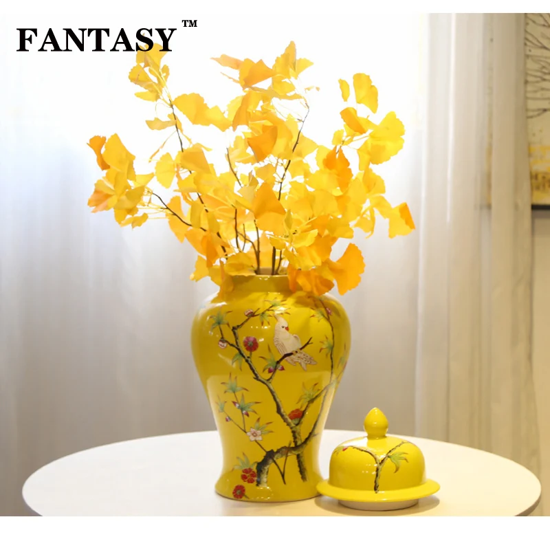 

120cm 10pcs Silk Yellow Ginkgo Leaves Long Branch Artificial Plant Real Touch Fake Tree Leafs For Living Room Wedding Decoration