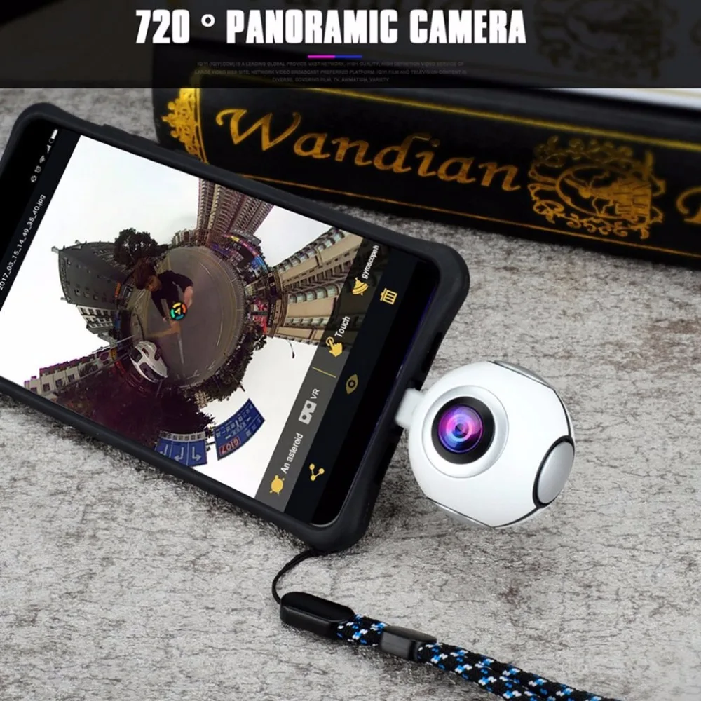 T-750 720 degree Panoramic Camera HD Dual Wide Lens Video Camera for Android Wireless VR Action Sports Outdoor Activities Camera