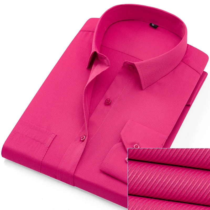 DAVYDAISY 2019 الرجال قميص الخريف طويلة الأكمام رفض طوق قميص الرجال الرسمي الصلبة حك مخطط الأعمال الاجتماعية قميص DS-243