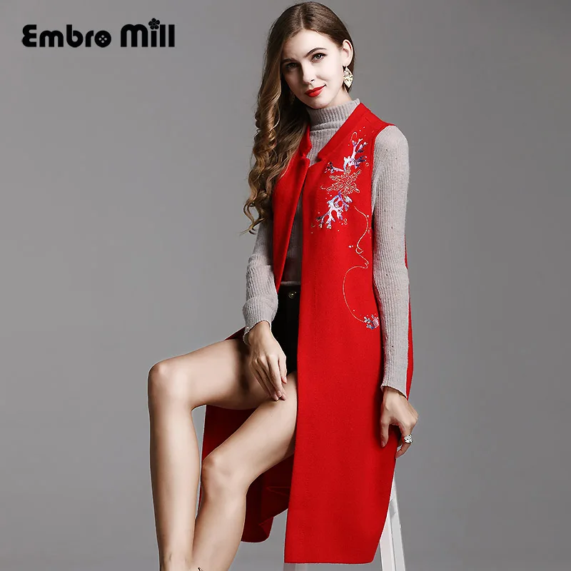 Китайский стиль оригинальная королевская вышивка пальто женское осень и зима
