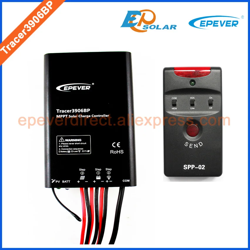 Tracer3906BP+ SPP-02 Батарея Зарядное устройство 12 В 24 В работы системы MPPT EPEVER солнечный регулятор супер параметры программист литиевая батарея - Цвет: with spp-02