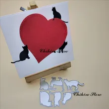 Piękny kot do cięcia metalu umiera Scrapbooking do tworzenia kart DIY tłoczenie Cuts nowy wzór wzór zdjęcie osłona ramy(China)