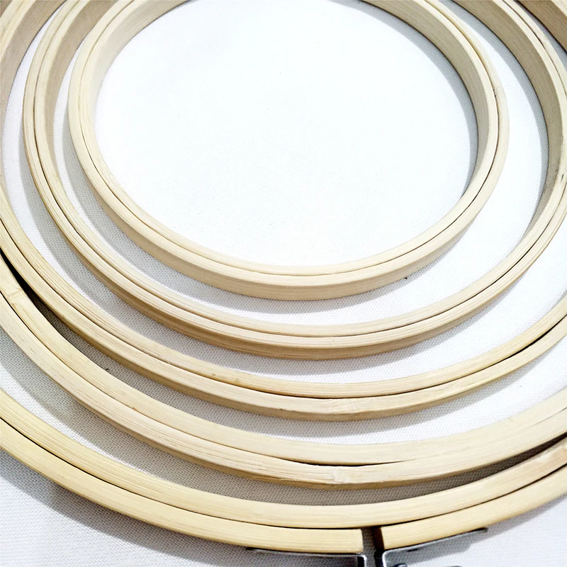 Bamboo Embroidery Cross Stitch Ring Hoop Frames Wood Sewing Round DIY Craft Tool