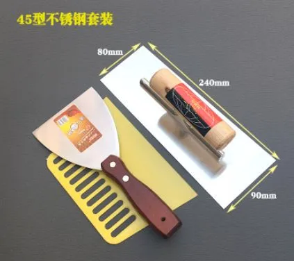 

High quality 3pcs/set 240x80/90mm Plastering Finishing Trowel Steel Blade Wooden handle Flat for Smooth Finishing