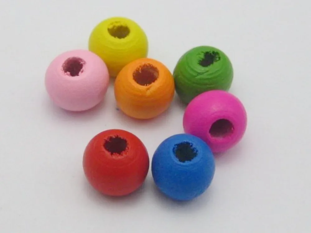

400 Mixed Bright Candy Color 8mm Round Wood Beads~Wooden