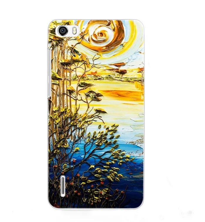 

Luxury Painting Coque Cover For Huawei Honor 6 5.0 inch Colorful Cute Drawing Phone Shell Back cover Ultra Thin Protector Case