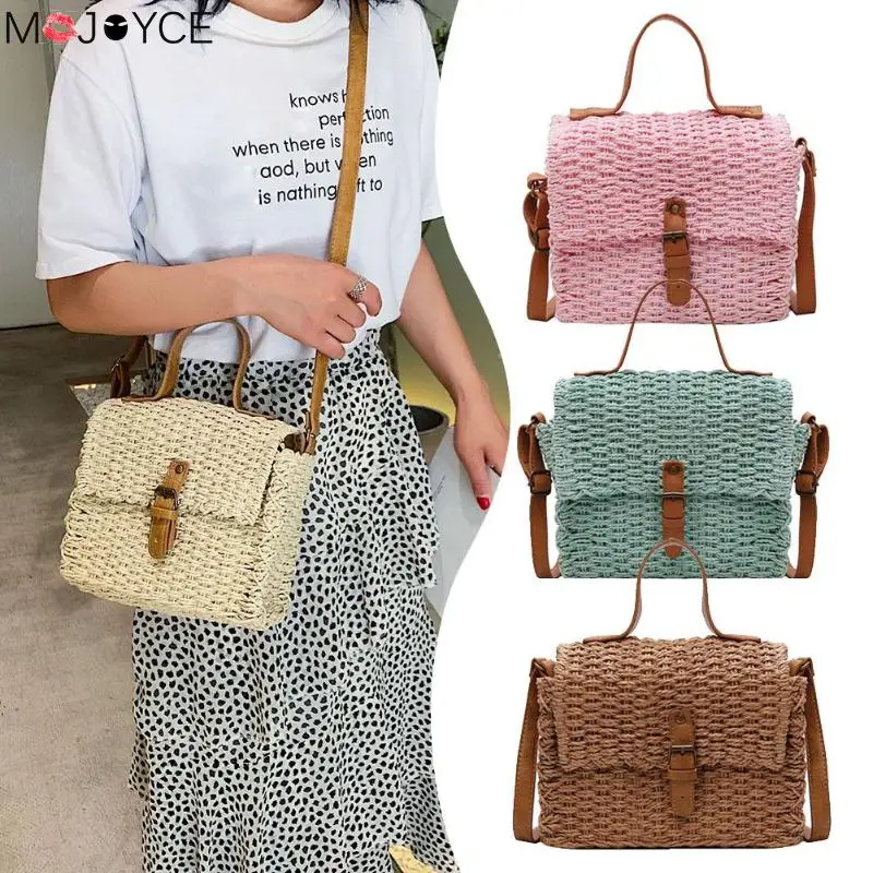 فتاة البرية عارضة الكتف رسول حقائب النساء Soild اللون القش البرية صغيرة Crossbody أعلى-حقائب بيد حقيبة كتف فتاة البرية عارضة الكتف رسول حقائب النساء Soild اللون القش البرية صغيرة Crossbody أعلى-حقائب بيد حقيبة كتف