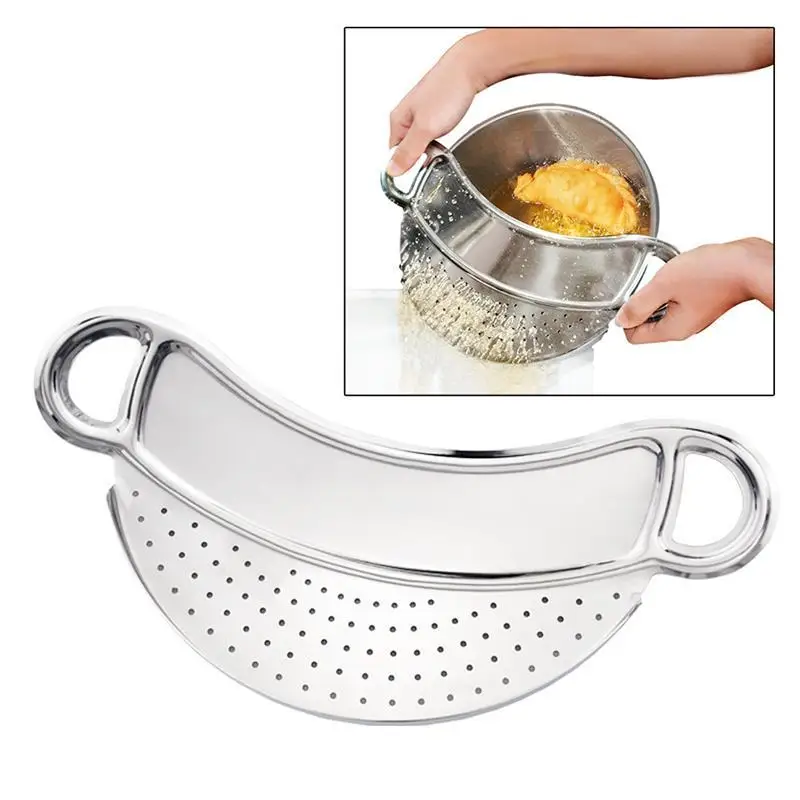 

New Stainless Steel Pan Pot Strainer Pasta Strainer for Kitchen Sieves and Colander Drainer Easy Draining of Spaghetti Vegetable