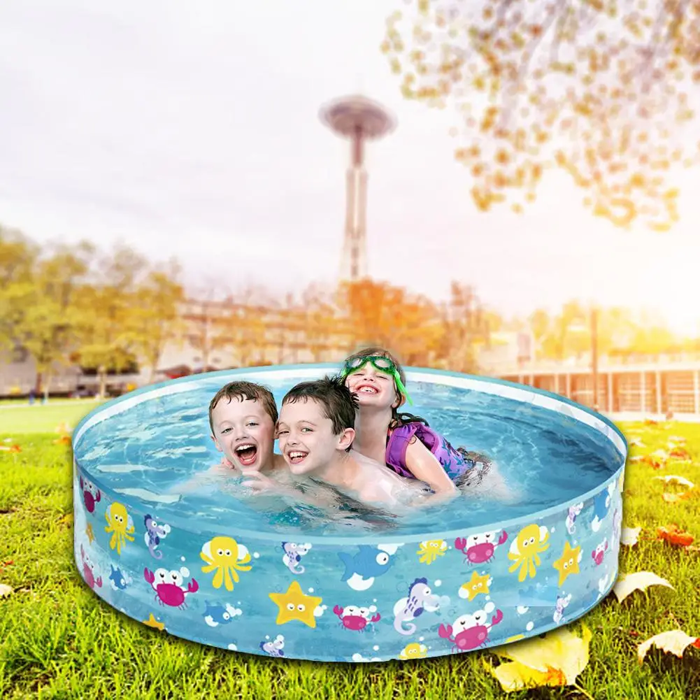 

122*25CM Kids Inflatable Swimming Pool Marine Ball Pool Hard Rubber Round Infant Tub