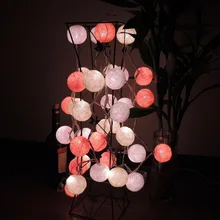 20 шт./компл. свежий оранжевый белый кремовый хлопковый шар гирлянда светлая Фея вечерние свадебные патио домашний декор