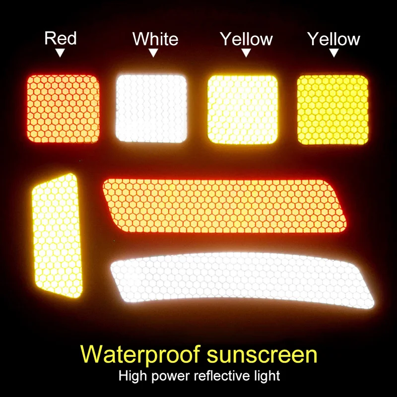 

4PCS Car Reflective Stickers Safety Door Warning Stickers Anti-collision Strips Body Night Creative Stickers Car Accessories