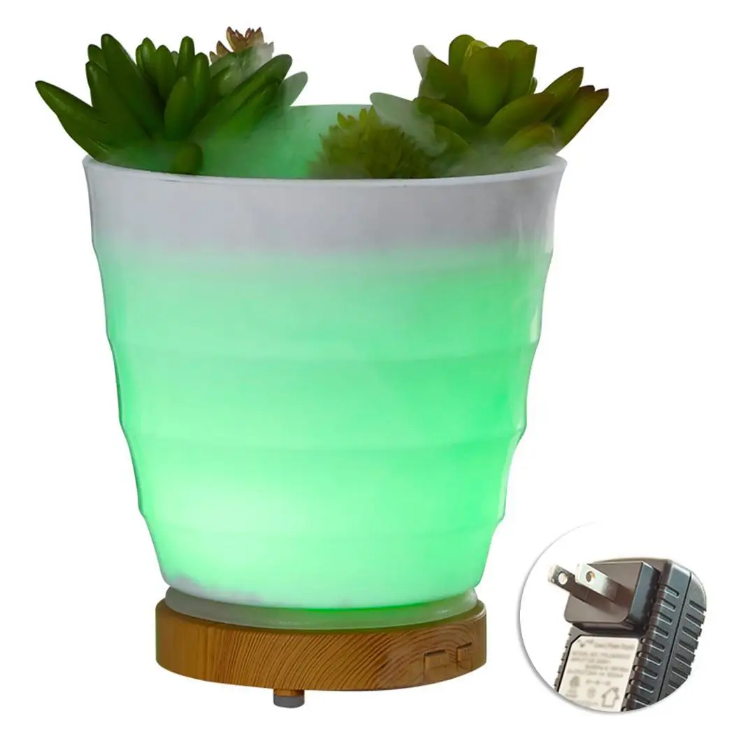 

100ml Ultrasonic Air Humidifier Aroma Essential Oil Diffuser Potted Plant Humidifier Mist Fogger Maker Colorful Night Light