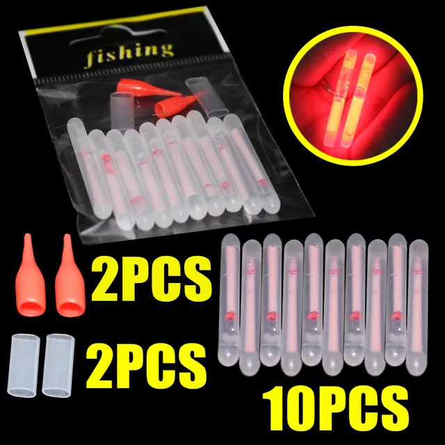 10pcs/bag 4.5*40mm fireflies for Fishing Float Fluorescent Lightstick Light Night Float Rod Lights Dark Glow Stick as photo