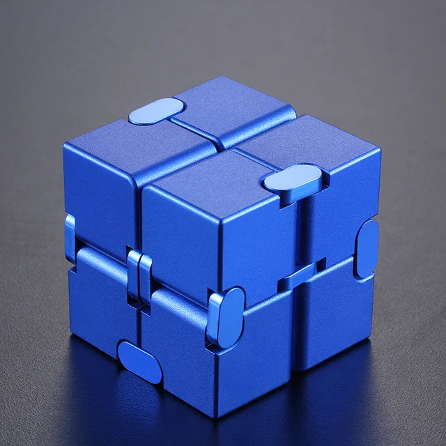Stress Relief Toy Premium Metal Infinity Cube Portable Decompresses Relax Toys for Adults Men Women 5