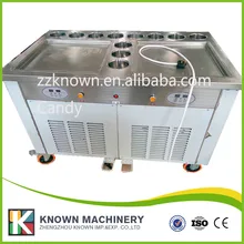 2 square pans with 11 topping panssquare double pan fried ice cream machine ice cream machine roll double roll compressor milk
