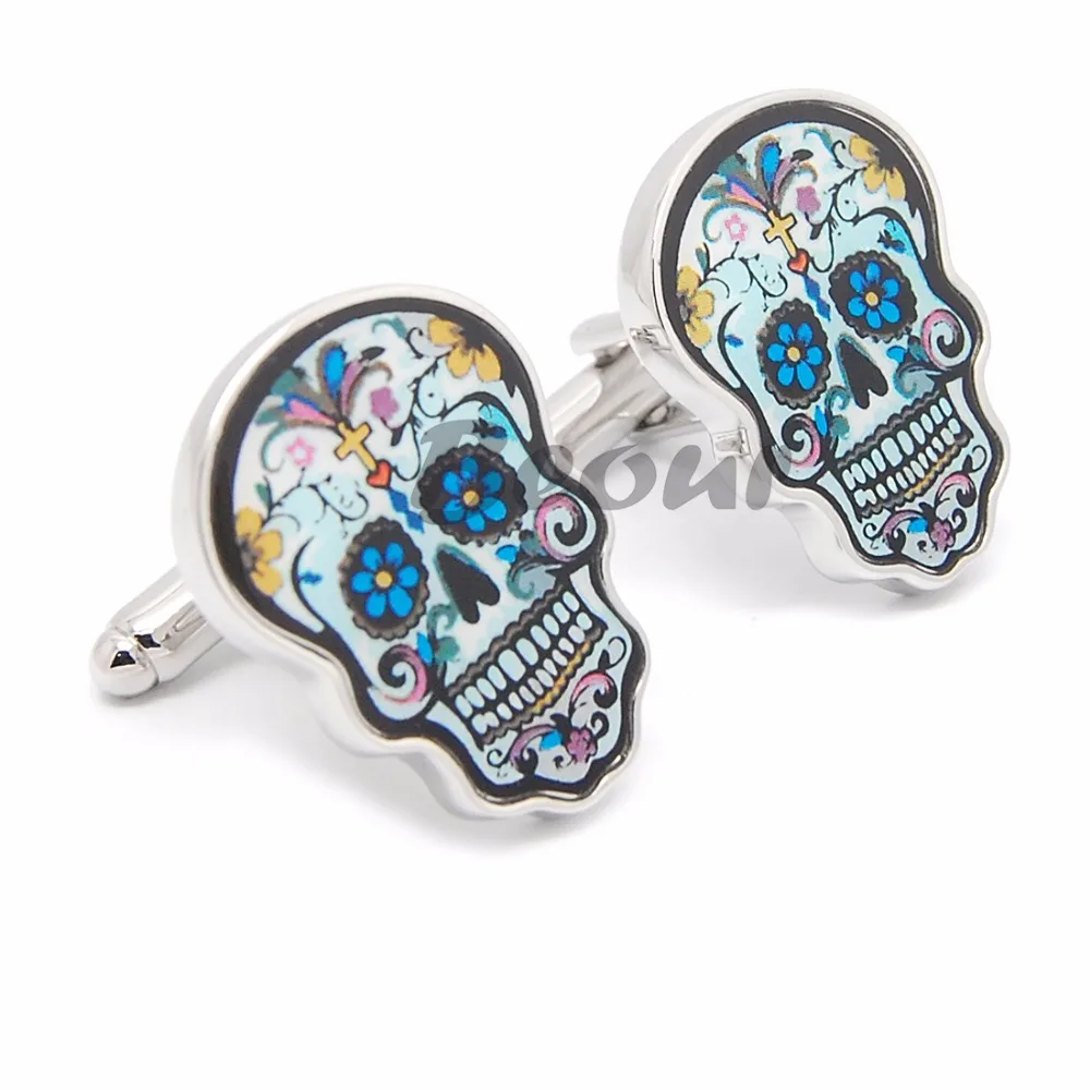 The New Skull Cufflinks For Mens Fashion Copper High Quality Cufflink