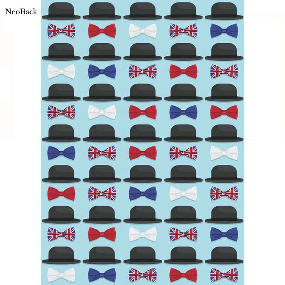 

2017 Fast shipping 5x7ft vinyl hat ties patterns backgrounds for photo studio printed new born baby children Backdrops P1251