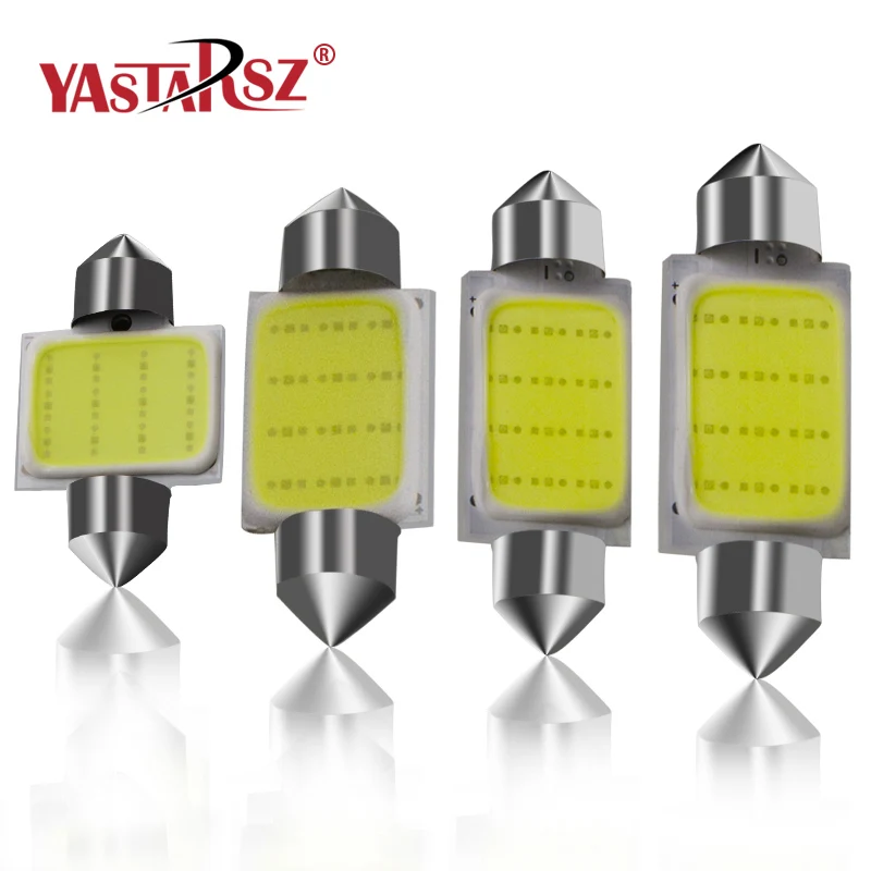 

YASTARSZ Car led White 12Chips COB C5W Car Auto Festoon Dome Interior LED Lights Lamp Map Roof Reading Bulb DC12V 31/36/39/42mm