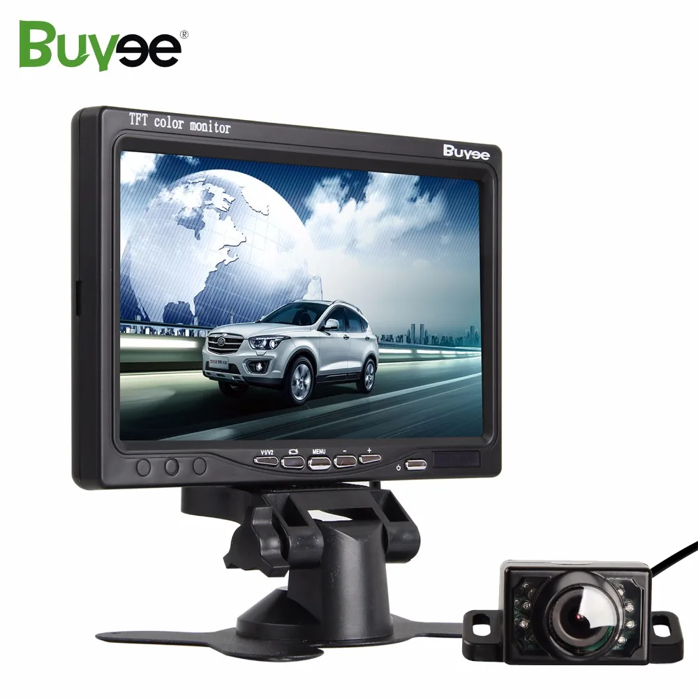

Buyee 7 inch TFT LCD Car Rearview Mirror Monitor Car Reverse camera monitor with LED IR Car Rear View Camera Parking Cam System