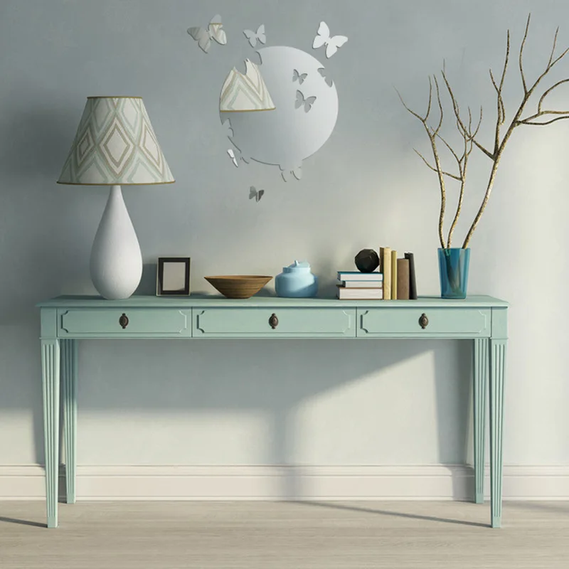 3d creativo farfalla ovale specchio acrilico adesivi murali bagno home decor acrilico specchio adesivo decorativo decorazione