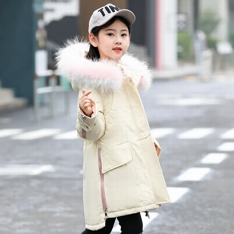 Princess Winter Coat for Girls made of goose feather Kids Down Jackets age 10 12 14 years Children Outfit Winter Girls Clothing