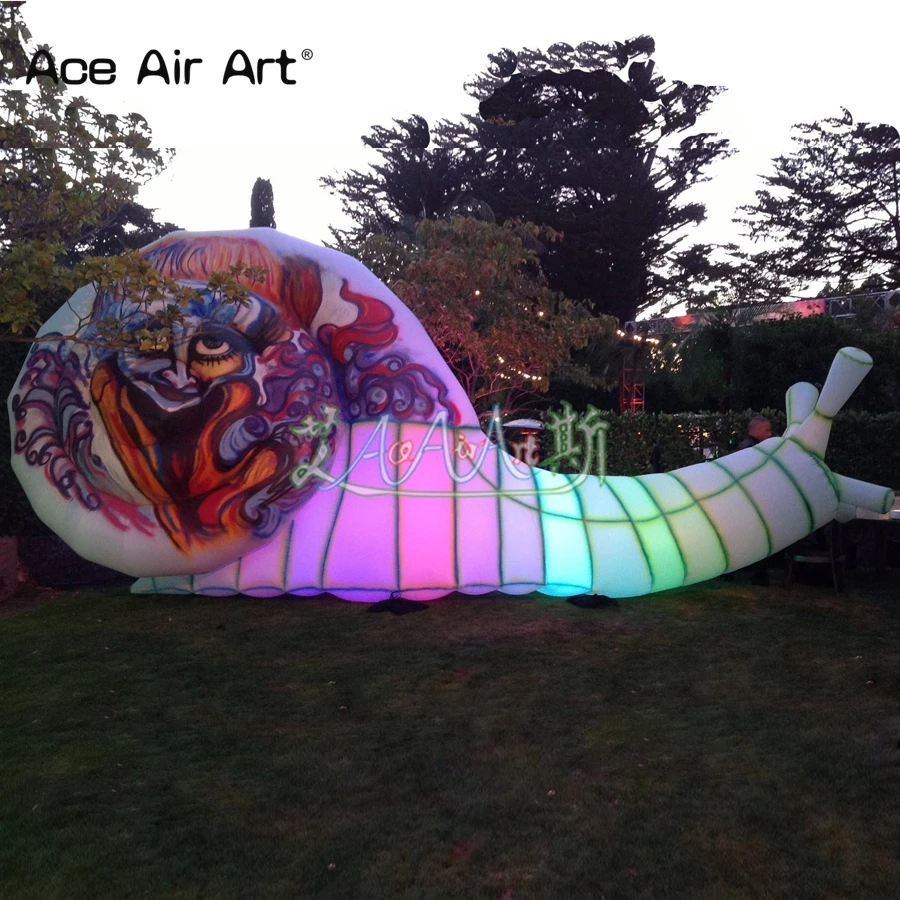 

Amasing design 4m L newest beautiful inflatable snail replica with led lights for sale