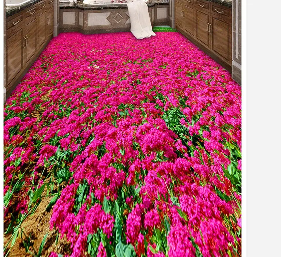 3d индивидуальные обои украшение для дома цветы туалета ванной Спальня 3D половой