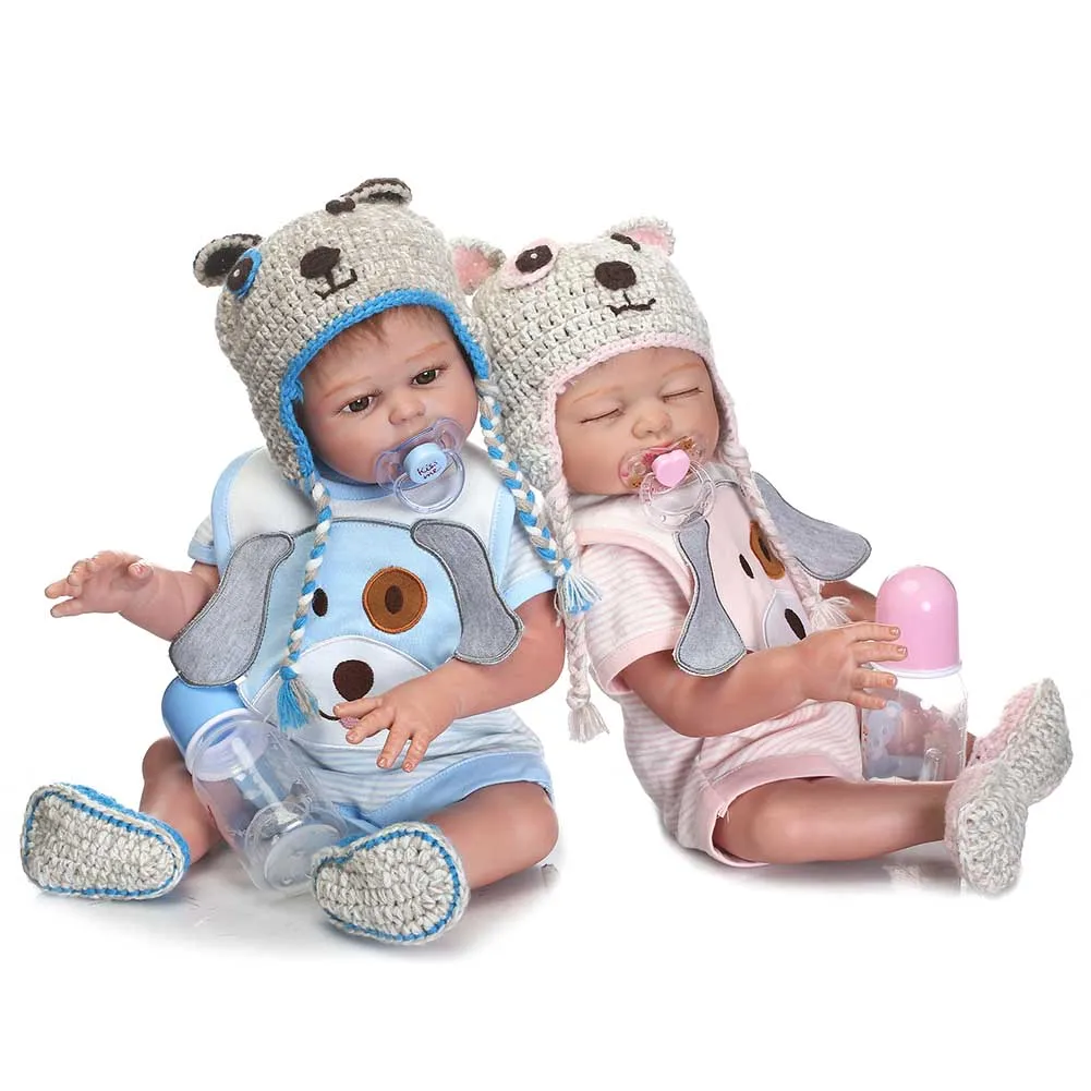 

NPK 18 Inch Lifelike Reborn Baby Doll With Clothes Silicone Newborn Dolls Kit for Kids Playmat Toy AN88