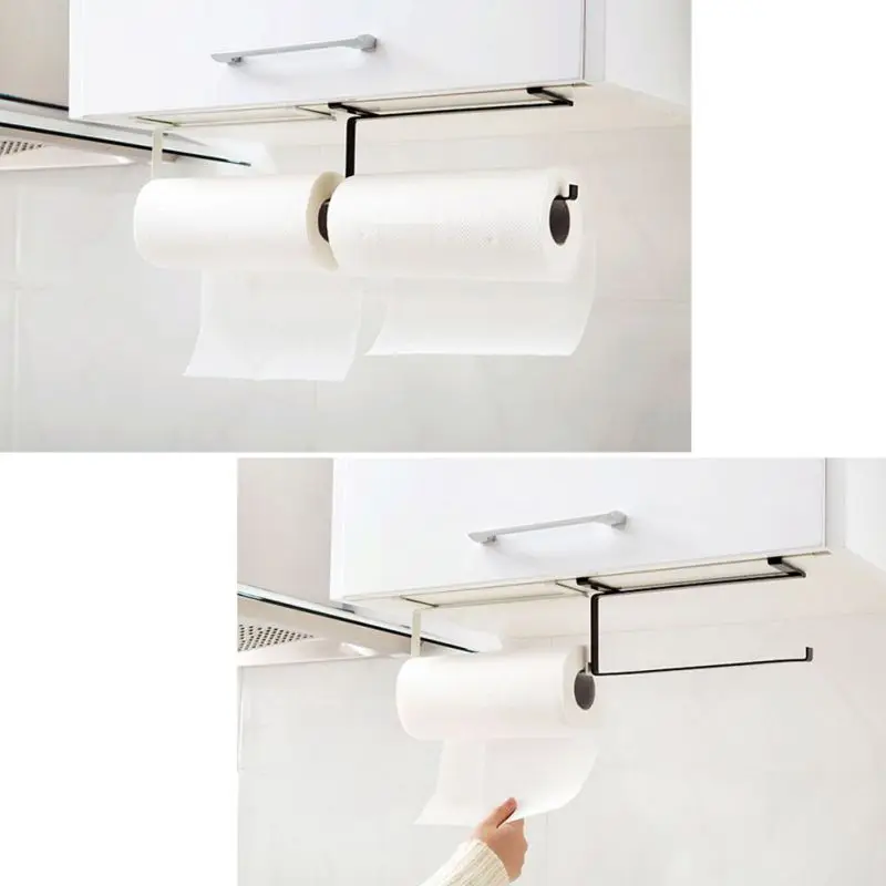 Yas Iron Roll Paper Rack Kitchen Cupboard Hanging Paper Towel Holder