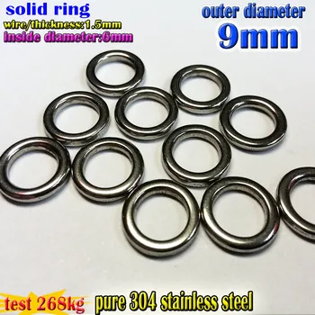 

2019fishing solid rings size wire1.5*6mm*9mm quantily:5000pcs/lot 304Stainless steel Factory direct production