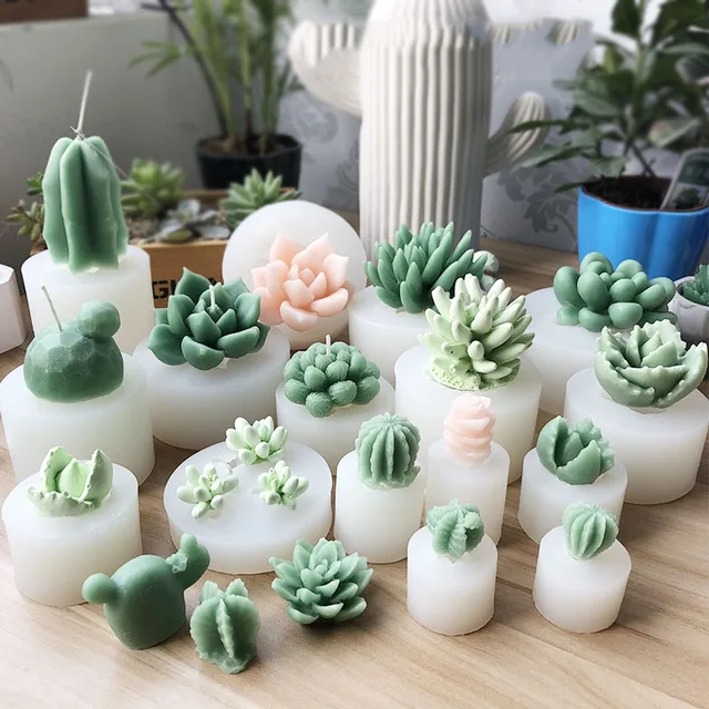 Size Succulent Plants Fondant Cake Silicone Mold Cactus Diy Size Succulent Plants Fondant Cake Silicone Mold Cactus Diy Aroma Gypsum Plaster Silicon Mould Candle Molds