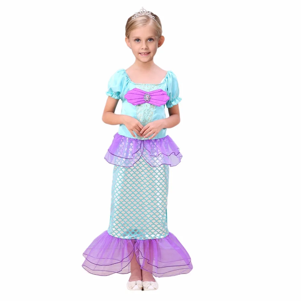 Малышка Русалочка, фантазийное платье, детская одежда, платье принцессы для малышей, вечерние костюмы, косплей, костюм на Хэллоуин, платья для девочек, Русалка
