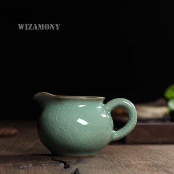 

Chinese Longquan Celadon Imitated Ge Kiln Glaze Handmake Fair Mug 170ml Justice Cup Teapot Points of Tea ware Kung Fu Tea Set