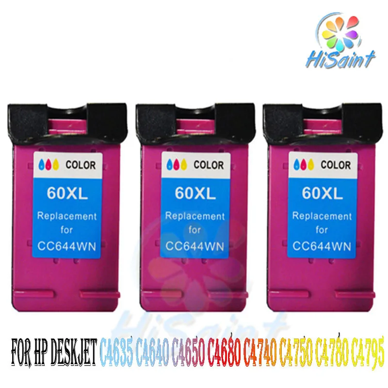 3PK Hot Sale Compatible Ink Cartridge For HP60XL 60XL Cheap For HP60 Deskjet D2500 D2530 D2560