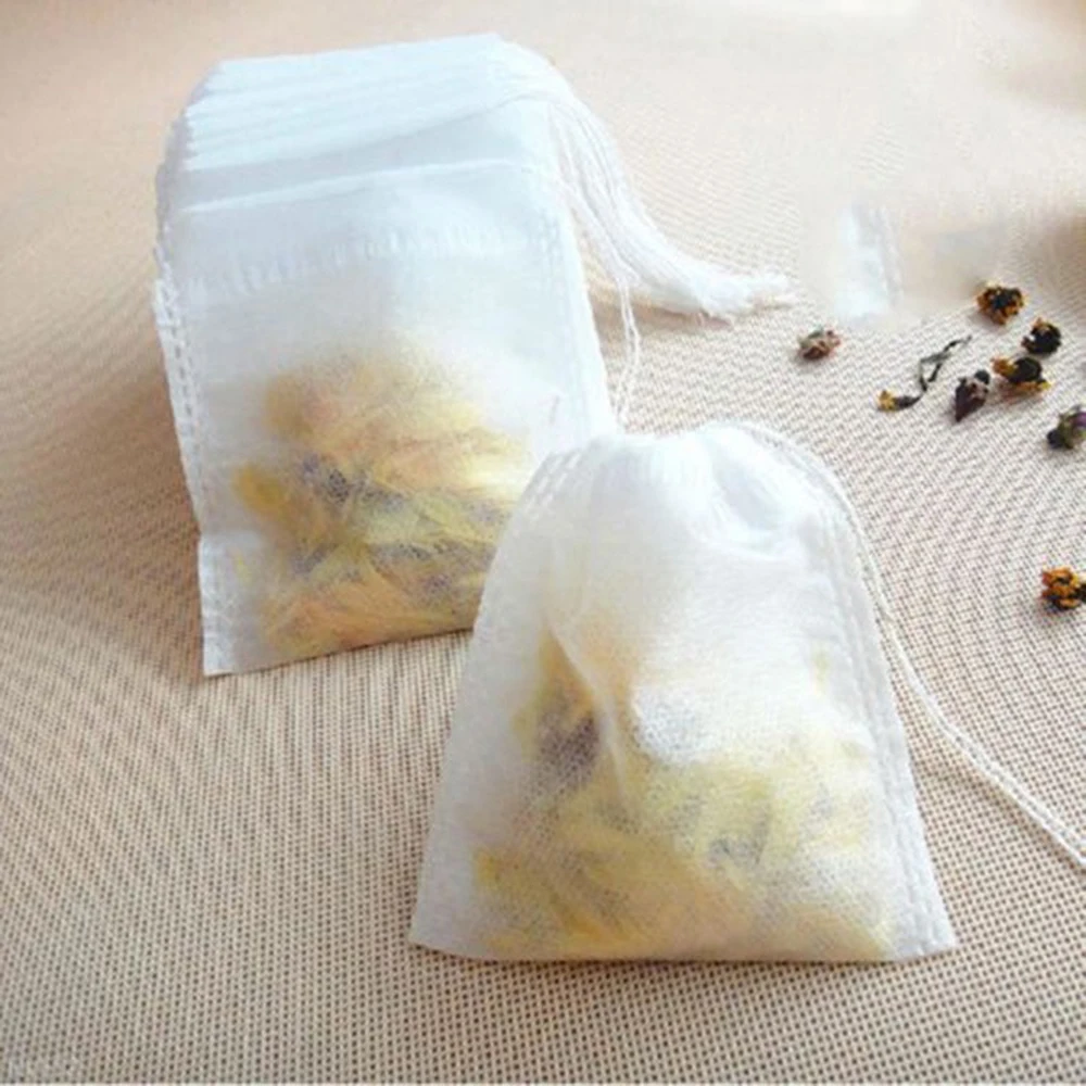 Пакетики для чая 100 шт./лот 5*7 6*8 7*9 8*10 9*10 см пустые пакетики для чая со струной Heal Seal фильтровальная бумага для травяной листовой чай Быстрая B