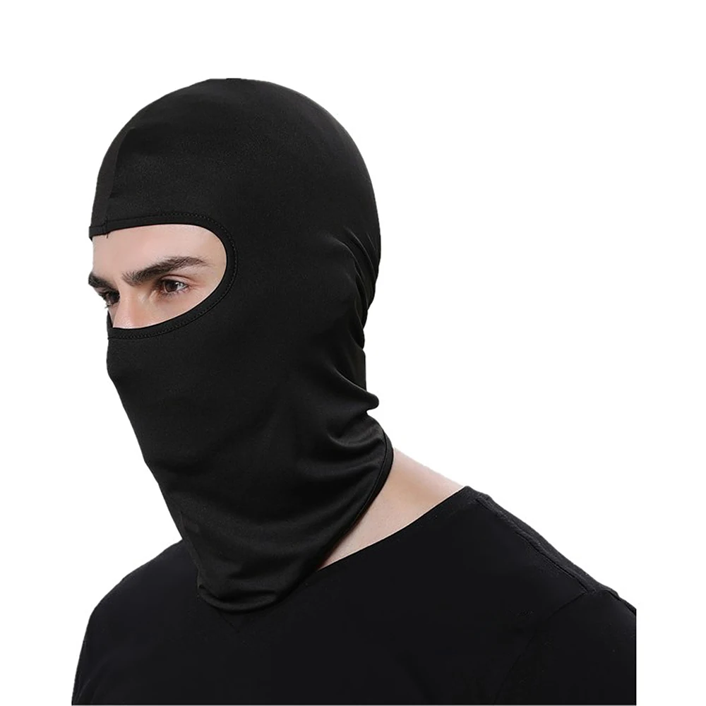 Ветрозащитная мотоциклетная маска для лица на открытом воздухе для катания на лыжах, защитный головной убор, дышащий шлем намордник, пыленепроницаемый - Цвет: Черный