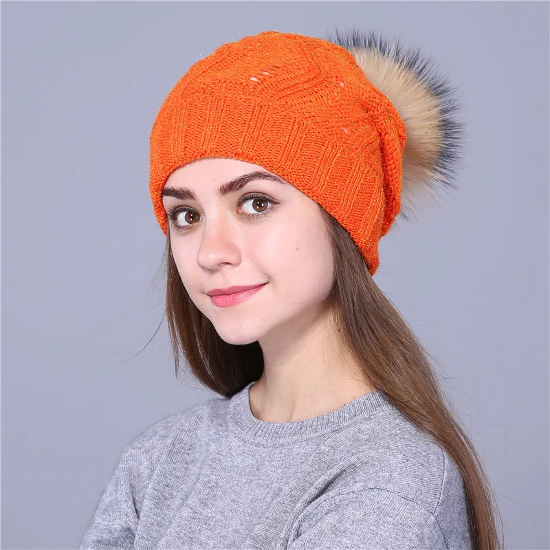 

Lady Knitted Pompom Hat Girls Winter Warm Woolen Cap Students Knitting Leisure Hat Comfortable Casual Bonnet Femme Hats B-9133