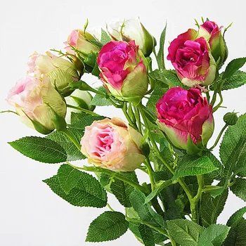 Artificial French Silk Roses Flowers
