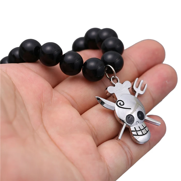 One Piece Luffy Zoro Sanji Bracelet Black Onyx Beads One Piece 