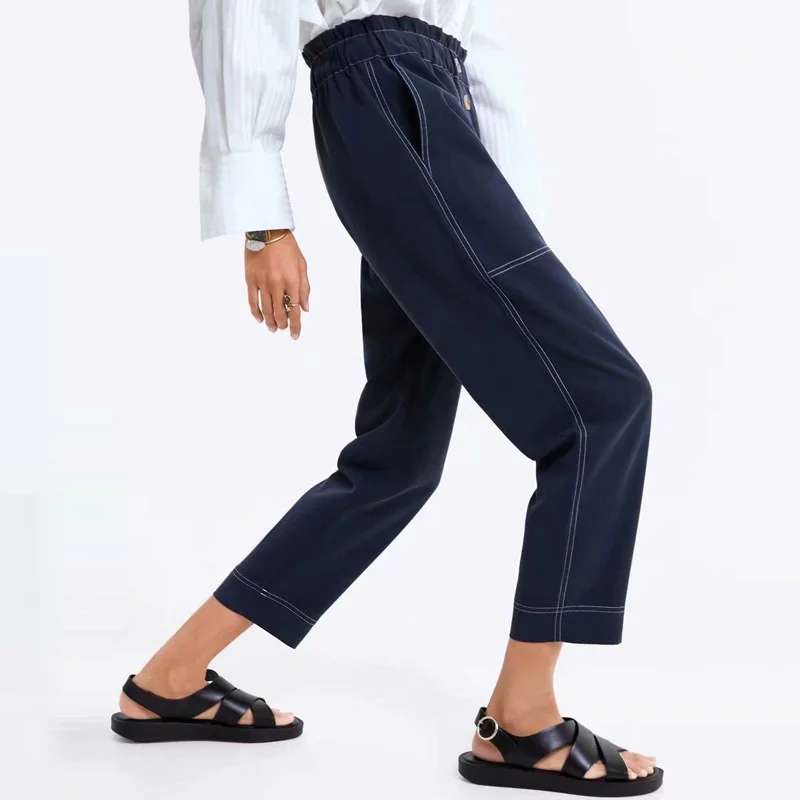 YNZZU 2019 Autumn new fashion soild botton casual women pants High waist elastic wasit good quality Loose harem trousers YB333 YNZZU 2019 Autumn new fashion soild botton casual women pants High waist elastic wasit good quality Loose harem trousers YB333