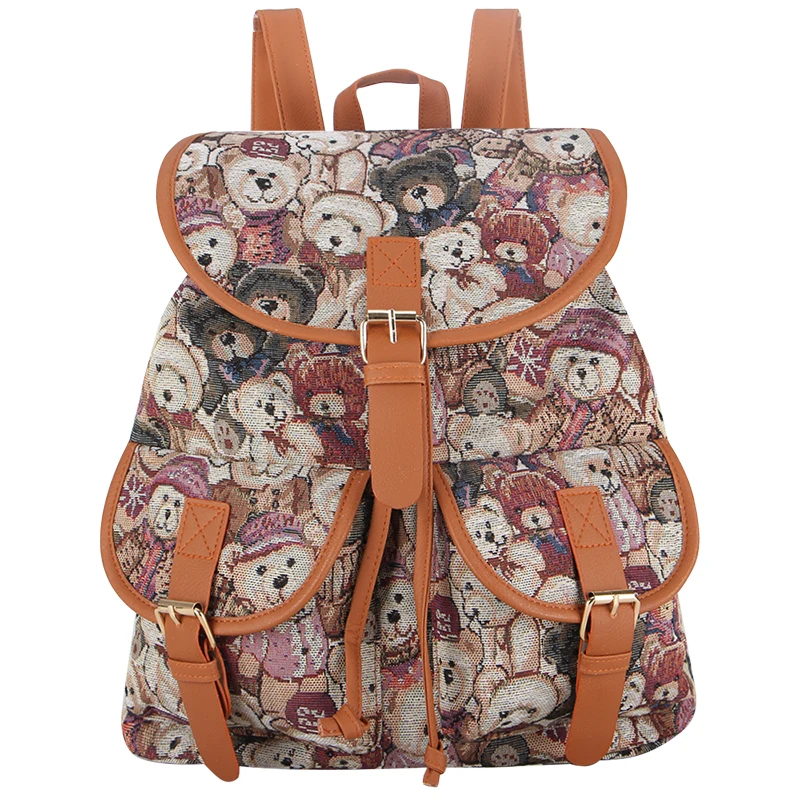 

Sansarya New 2018 Green Red Cute Beer Jacquard Drawstring Bag Casual Mochila Feminina Backpack Mochila Escolar Bagpack Rucksack