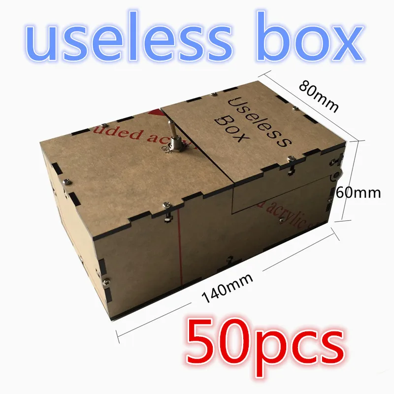 wholesale 50pcs Transparent Useless Box Kit Leave Me Alone Box Great Geek Gift Fully Assembled DIY