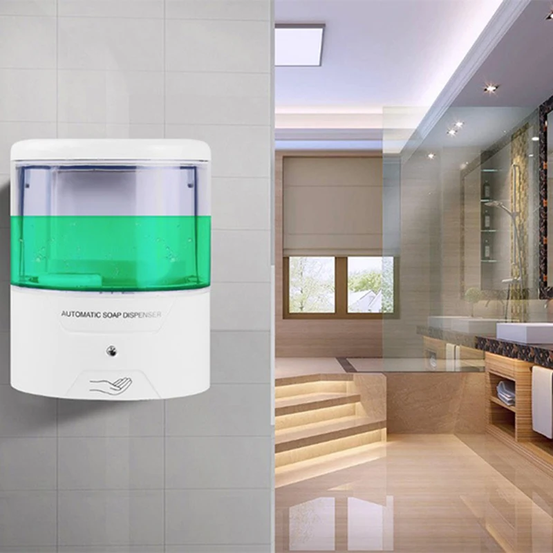 Новейший 1 шт. 600 мл аккумулятор с креплением на стену, автоматический ИК-сенсор дозатор для мыла диспенсер для кухни и ванной комнаты