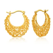Joyería de Moda único Al Por Mayor Ahueca Hacia Fuera Los Pendientes de Aro de Oro Plateado Mujeres Pendientes de La Boda Regalo de la Esposa E10109