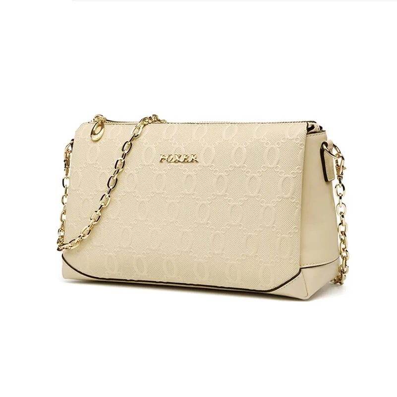 Сумка мессенджер FOXER Женская с тиснением и цепочкой 2020|chain bag|fashion women bagswomen bag |