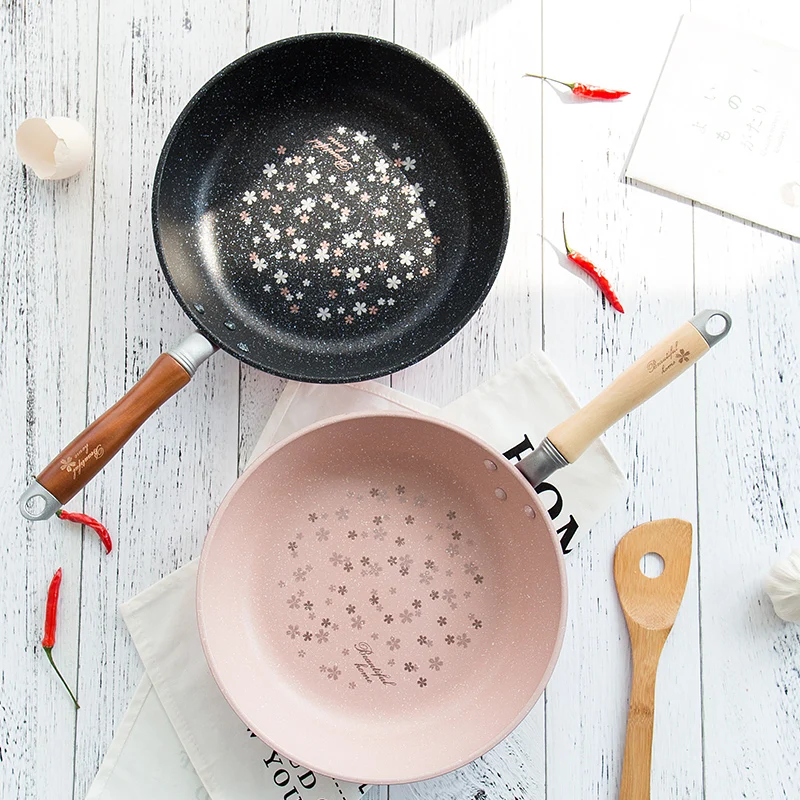 26 CM Japanese Frying Pans No Oil smoke Vintage Non stick Grill Pans